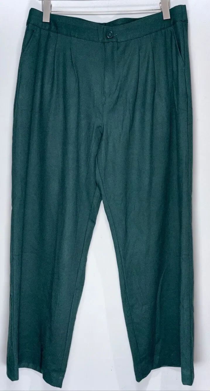Torrid green brushed twill wide leg pants size 14